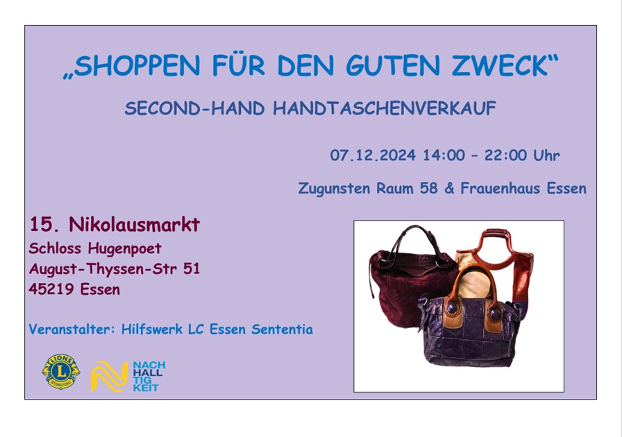 Plakat Ankündigung Handtaschenverkauf